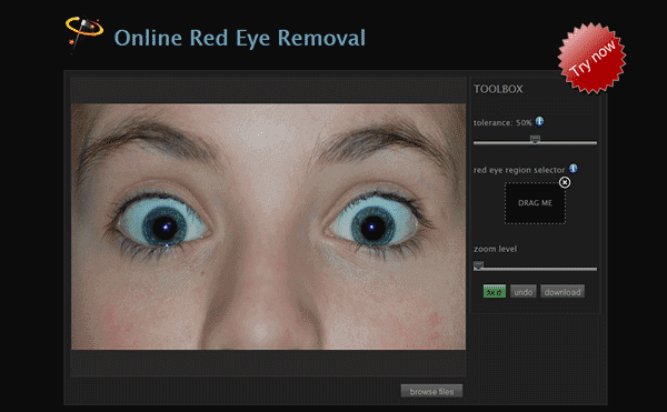 حذف قرمزی چشم به صورت آنلاین